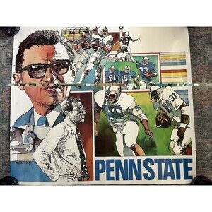 Vintage 1982 Penn State Football McDonald's Poster Ron Mahoney Joe Paterno Rare